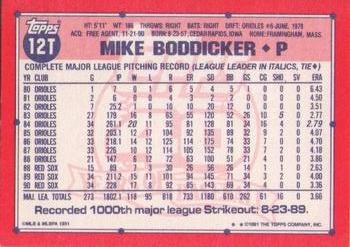 1991 Topps Traded #12T Mike Boddicker Back