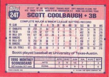 1991 Topps Traded #24T Scott Coolbaugh Back