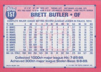 1991 Topps Traded #15T Brett Butler Back