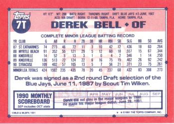 1991 Topps Traded #7T Derek Bell Back