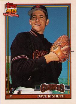 1991 Topps Traded #96T Dave Righetti Front