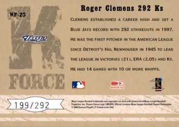 2004 Leaf Certified Cuts - K-Force #KF-23 Roger Clemens Back