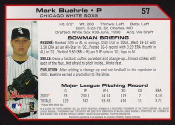 2004 Bowman #57 Mark Buehrle Back