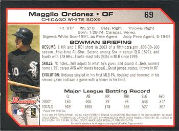 2004 Bowman #69 Magglio Ordonez Back