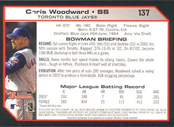 2004 Bowman #137 Chris Woodward Back