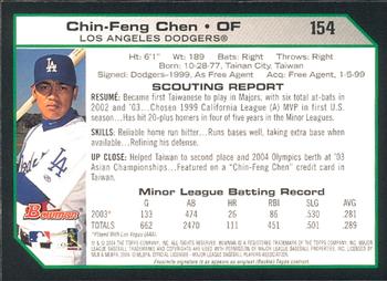 2004 Bowman #154 Chin-Feng Chen Back