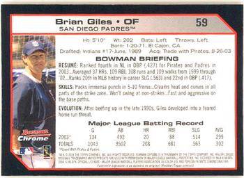 2004 Bowman Chrome #59 Brian Giles Back