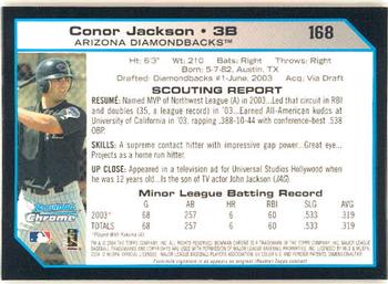 2004 Bowman Chrome #168 Conor Jackson Back
