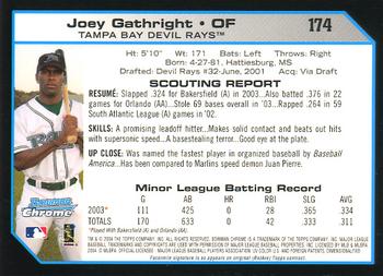 2004 Bowman Chrome #174 Joey Gathright Back