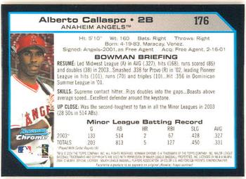 2004 Bowman Chrome #176 Alberto Callaspo Back