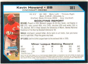 2004 Bowman Chrome #181 Kevin Howard Back