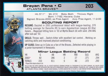 2004 Bowman Chrome #203 Brayan Pena Back