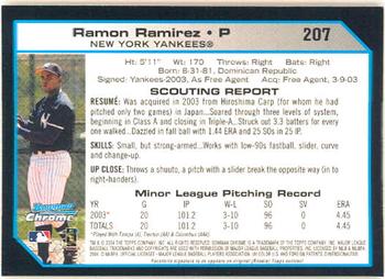 2004 Bowman Chrome #207 Ramon Ramirez Back