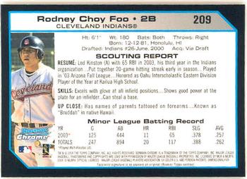 2004 Bowman Chrome #209 Rodney Choy Foo Back