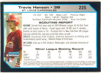 2004 Bowman Chrome #225 Travis Hanson Back