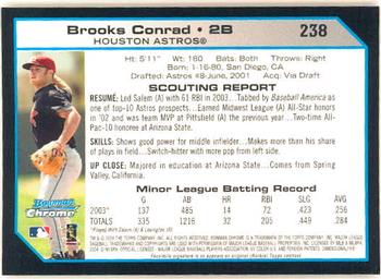 2004 Bowman Chrome #238 Brooks Conrad Back