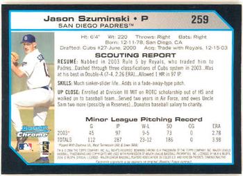 2004 Bowman Chrome #259 Jason Szuminski Back