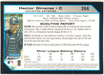 2004 Bowman Chrome #264 Hector Gimenez Back