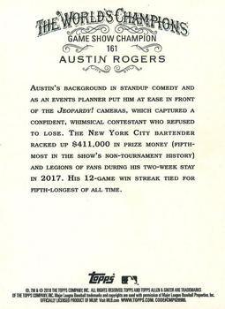 2018 Topps Allen & Ginter #161 Austin Rogers Back