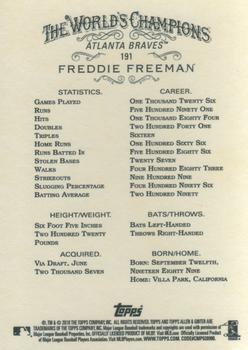 2018 Topps Allen & Ginter #191 Freddie Freeman Back