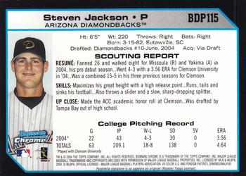 2004 Bowman Draft Picks & Prospects - Chrome #BDP115 Steven Jackson Back