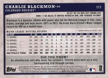 2018 Topps Big League #117 Charlie Blackmon Back