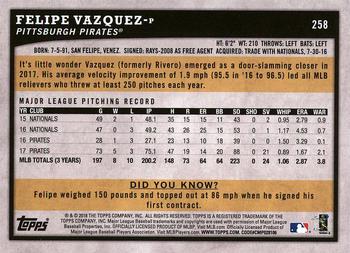 2018 Topps Big League #258 Felipe Vazquez Back
