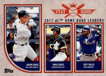 2018 Topps Big League #302 2017 AL Home Runs Leaders (Aaron Judge / Khris Davis / Joey Gallo) Front