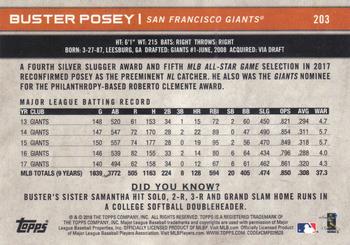 2018 Topps Big League #203 Buster Posey Back
