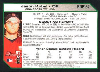 2004 Bowman Draft Picks & Prospects #BDP152 Jason Kubel Back