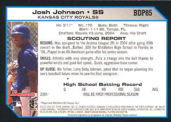 2004 Bowman Draft Picks & Prospects #BDP85 Josh Johnson Back