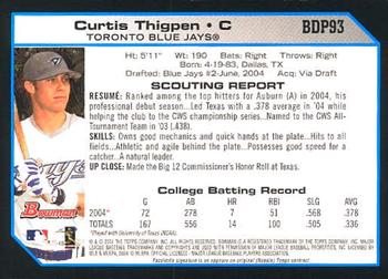 2004 Bowman Draft Picks & Prospects #BDP93 Curtis Thigpen Back