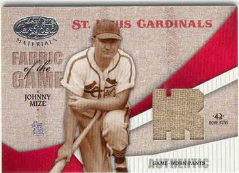 2004 Leaf Certified Materials - Fabric of the Game Stats #FG-62 Johnny Mize Front