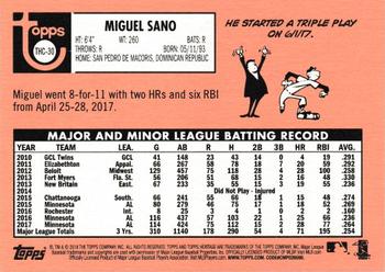 2018 Topps Heritage - Chrome Purple Refractor #THC-30 Miguel Sano Back