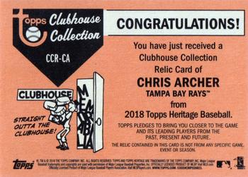 2018 Topps Heritage - Clubhouse Collection Relics #CCR-CA Chris Archer Back