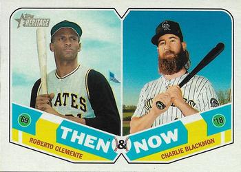 2018 Topps Heritage - Then and Now #TN-10 Roberto Clemente / Charlie Blackmon Front