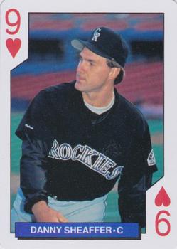 1993 Bicycle Colorado Rockies Playing Cards #9♥ Danny Sheaffer Front