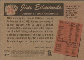 2004 Bowman Heritage #74 Jim Edmonds Back