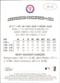 2004 Bowman's Best #BB-AS Alfonso Soriano Back