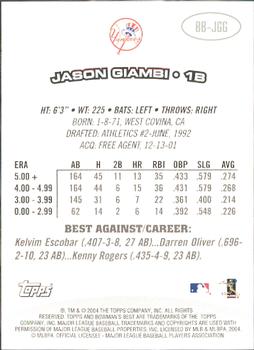 2004 Bowman's Best #BB-JGG Jason Giambi Back