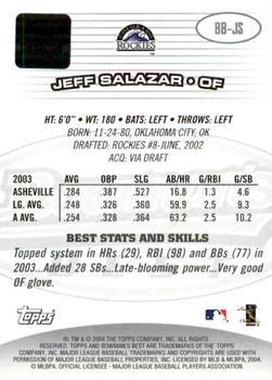 2004 Bowman's Best #BB-JS Jeff Salazar Back