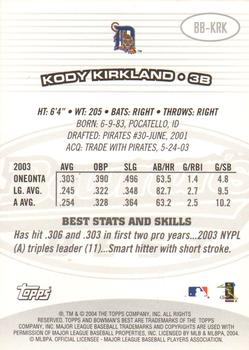 2004 Bowman's Best #BB-KRK Kody Kirkland Back