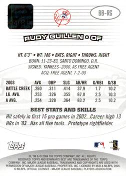 2004 Bowman's Best #BB-RG Rudy Guillen Back