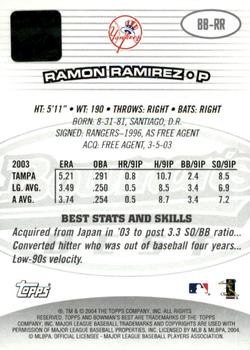 2004 Bowman's Best #BB-RR Ramon Ramirez Back