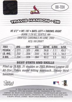 2004 Bowman's Best #BB-TOH Travis Hanson Back