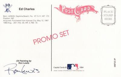 1994 Ron Lewis 1969 New York Mets 25th Anniversary Postcards #10 Ed Charles Back