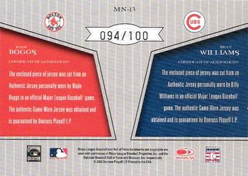 2004 Leaf Limited - Matching Numbers #MN-13 Billy Williams / Wade Boggs Back