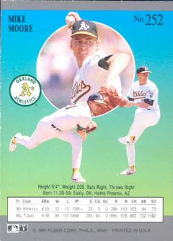 1991 Ultra #252 Mike Moore Back