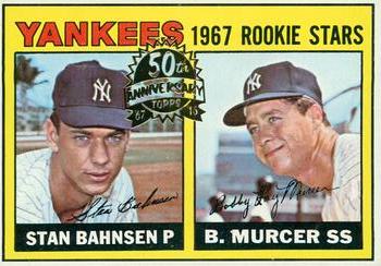 2016 Topps Heritage - 50th Anniversary Buybacks #93 Yankees 1967 Rookie Stars (Stan Bahnsen / Bobby Murcer) Front