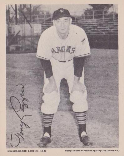 1943 Golden Quality Ice Cream Wilkes-Barre Barons #NNO Tony Lazzeri Front